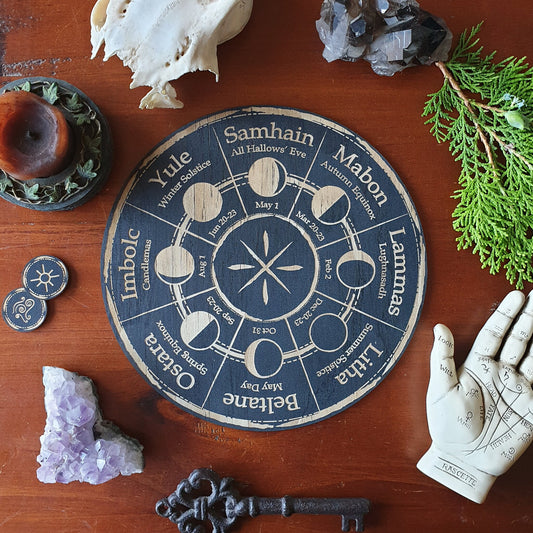 Moon Phase Wheel of the Year // Pagan Witch Calendar Board // Magickal Calendar