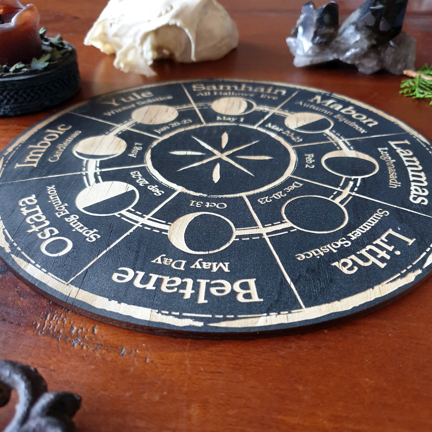 Moon Phase Wheel of the Year // Pagan Witch Calendar Board // Magickal Calendar