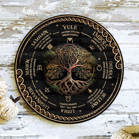 Personalized Wheel Of The Year Sign, Tree of Life Wheel Of The Year, Wicca Wheel Of The Year, Witch Calendar 2024, Pagan Advent Calendar
