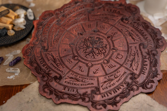 Celtic Tree of Life Calendar • Viking Wheel of the Year Wood Sign • Pagan Altar Decor • Witch Planner • Wiccan Wall Art • Witchcraft Gift