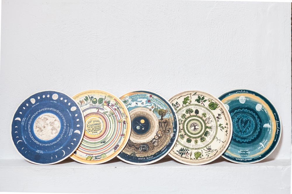 Wheel of the Year Calendar - 'Native Circles' Wooden Circular Print by Irish artist Emily Robyn Archer