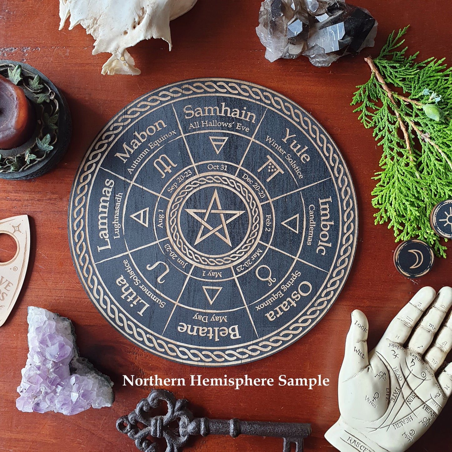 Moon Phase Wheel of the Year // Pagan Witch Calendar Board // Magickal Calendar