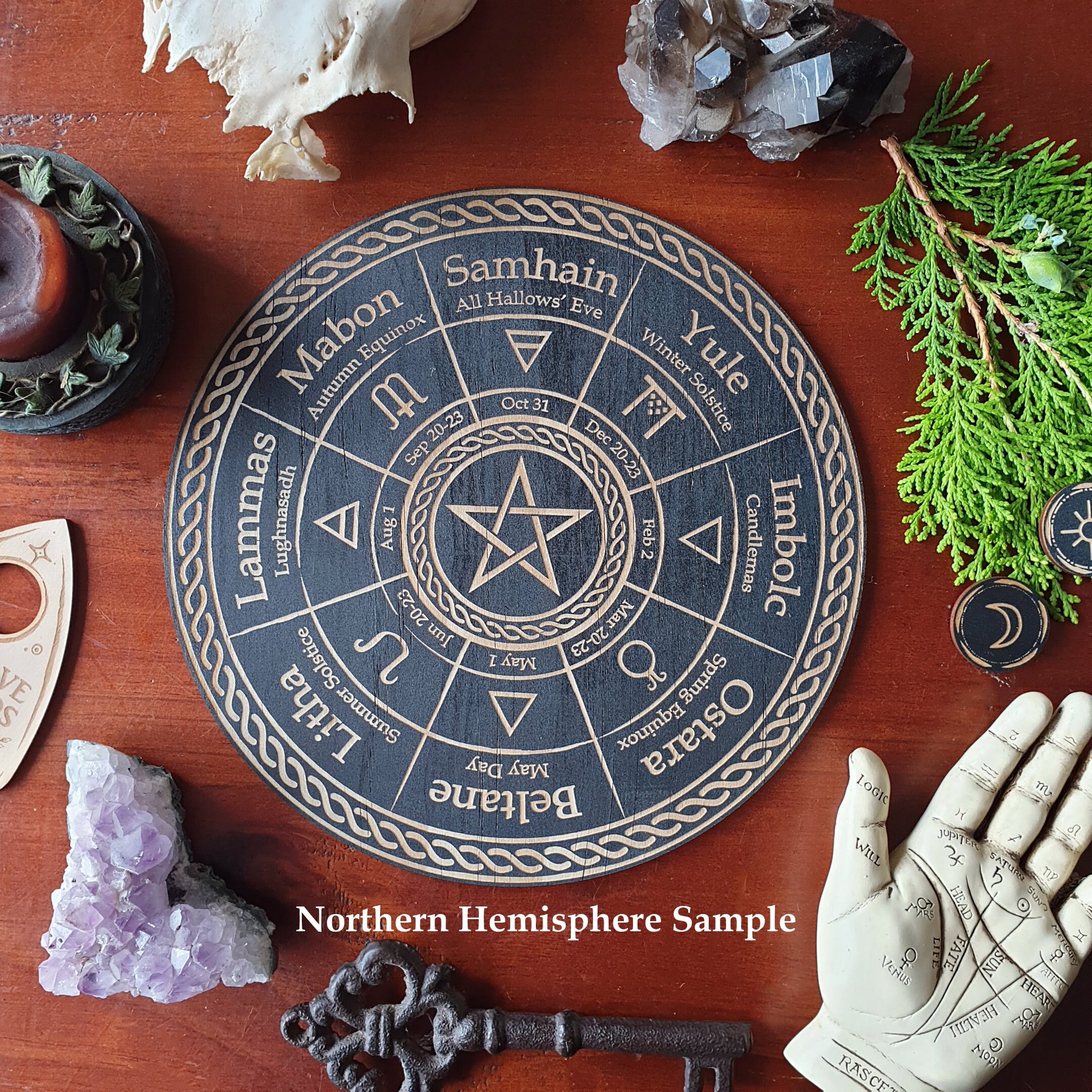 Moon Phase Wheel of the Year // Pagan Witch Calendar Board // Magickal Calendar
