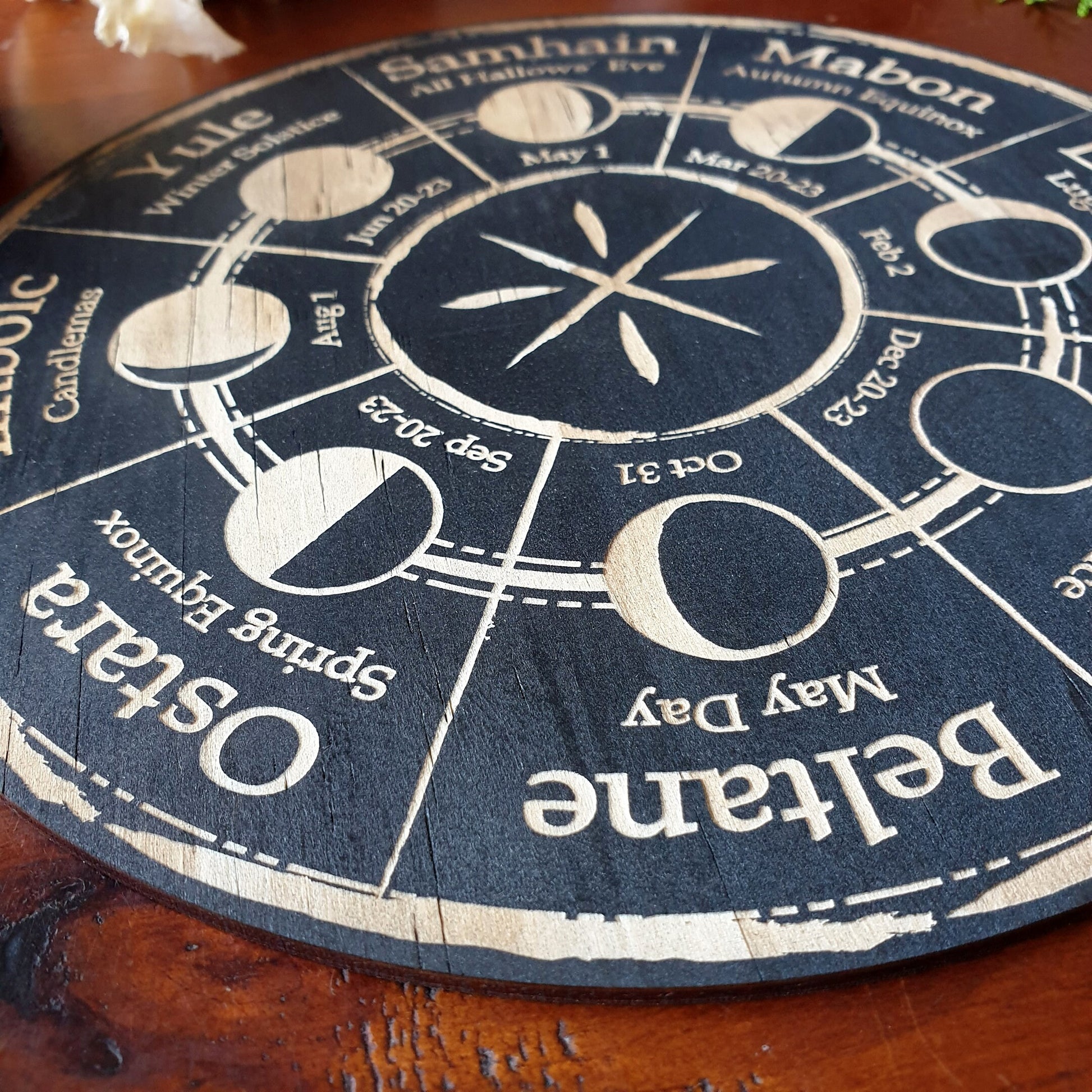 Moon Phase Wheel of the Year // Pagan Witch Calendar Board // Magickal Calendar