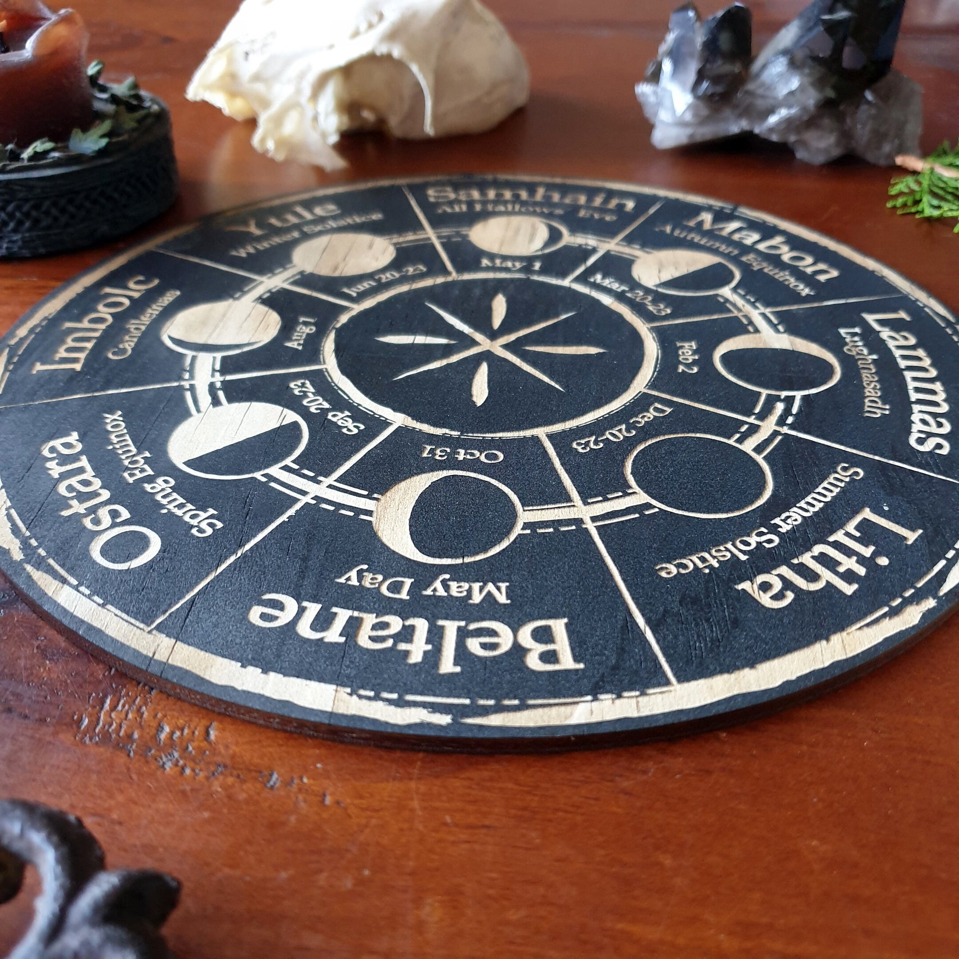 Moon Phase Wheel of the Year // Pagan Witch Calendar Board // Magickal Calendar