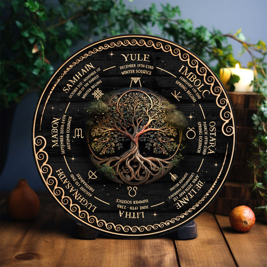 Personalized Wheel Of The Year Sign, Tree of Life Wheel Of The Year, Wicca Wheel Of The Year, Witch Calendar 2024, Pagan Advent Calendar