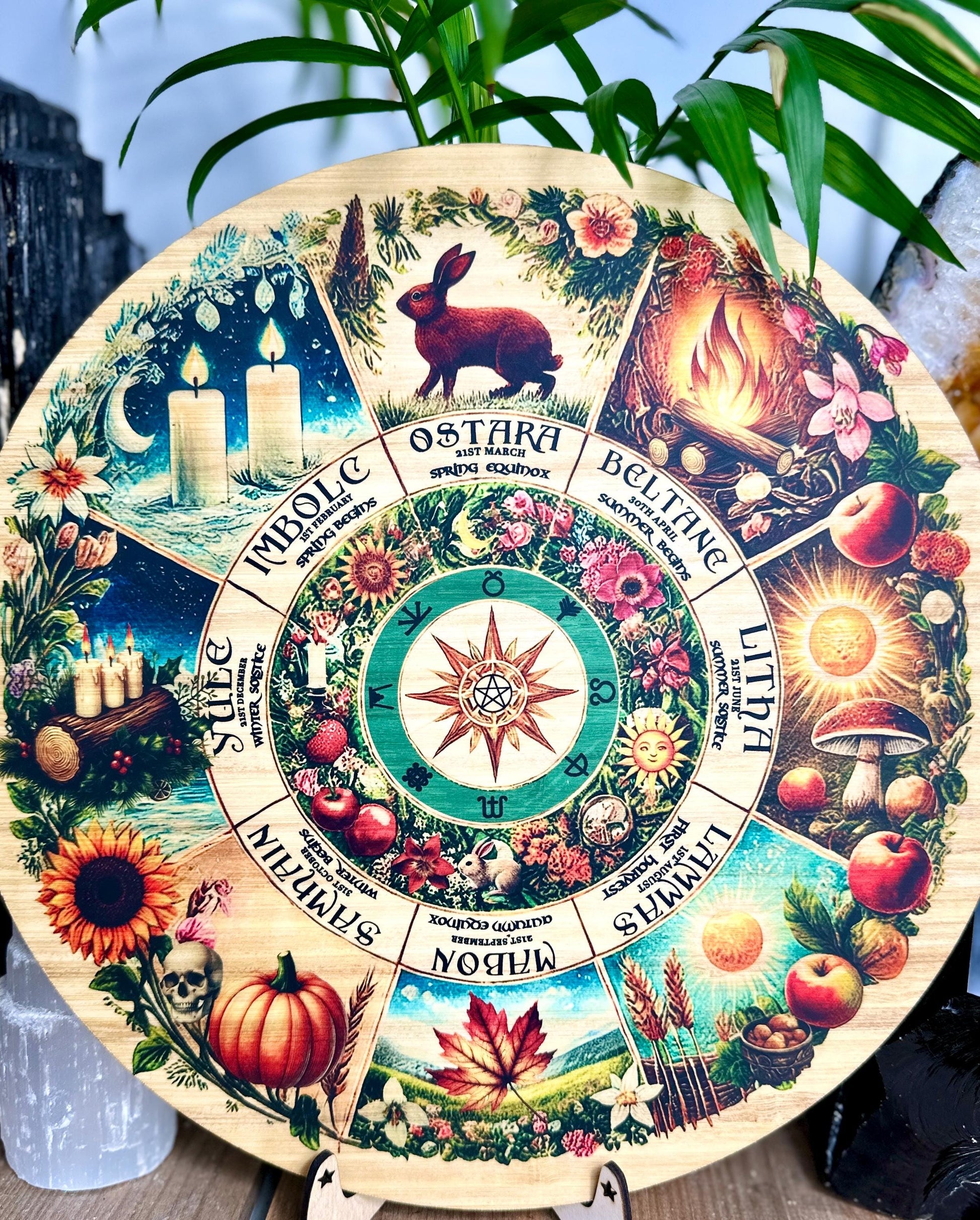 Wheel of the year board | Northern + Southern Hemisphere options - printed bamboo Locally made