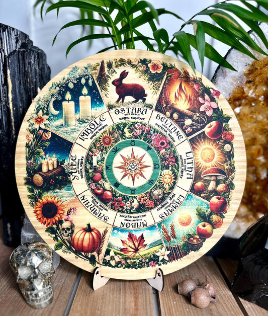 Wheel of the year board | Northern + Southern Hemisphere options - printed bamboo Locally made