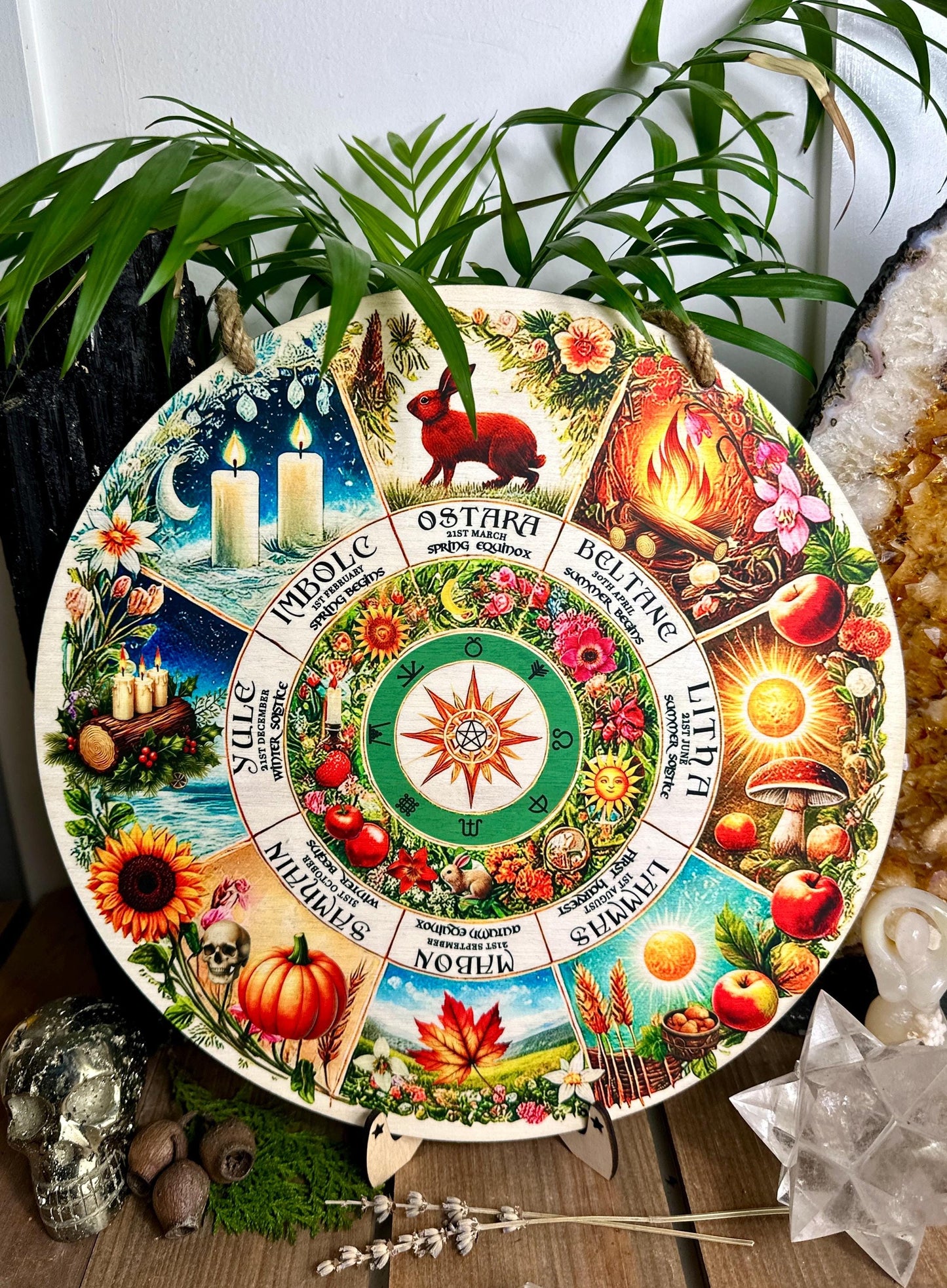 Wheel of the year board | Northern + Southern Hemisphere options - printed bamboo Locally made